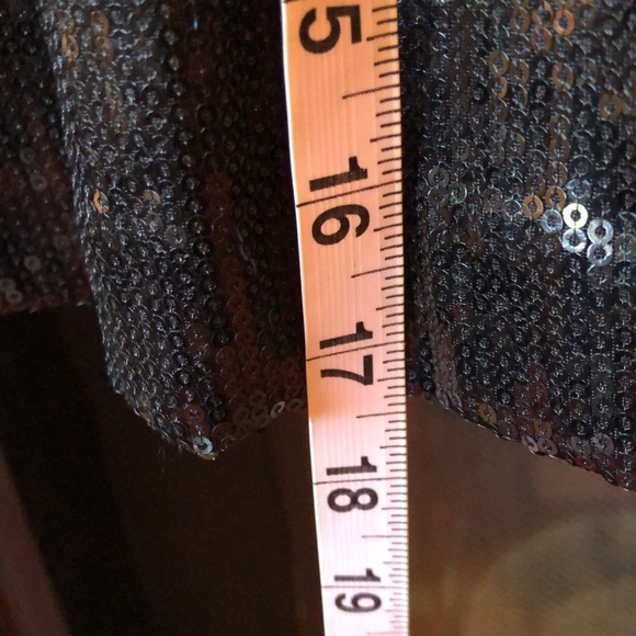 Ann Taylor Sequined Black Skirt Front Pleats, Pockets & Grosgrain Ribbon Waist - Picture 7 of 8